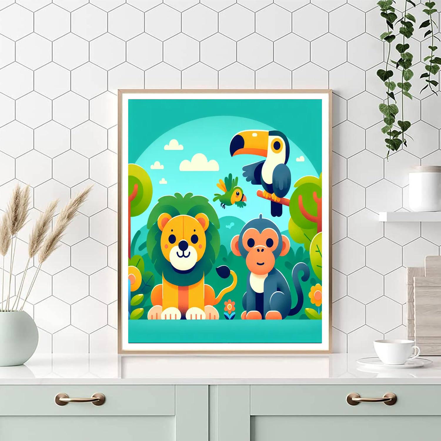 Exploring Jungle Animals Painting By Numbers Kit