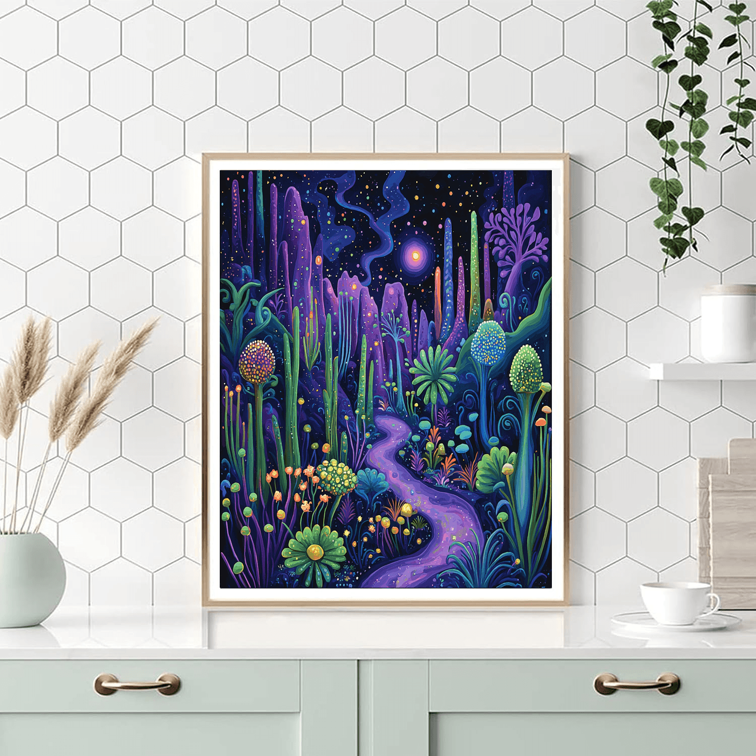 Fantasy Illustrator Inspired Inspired Cosmic Jungle Expedition  Paint By Number