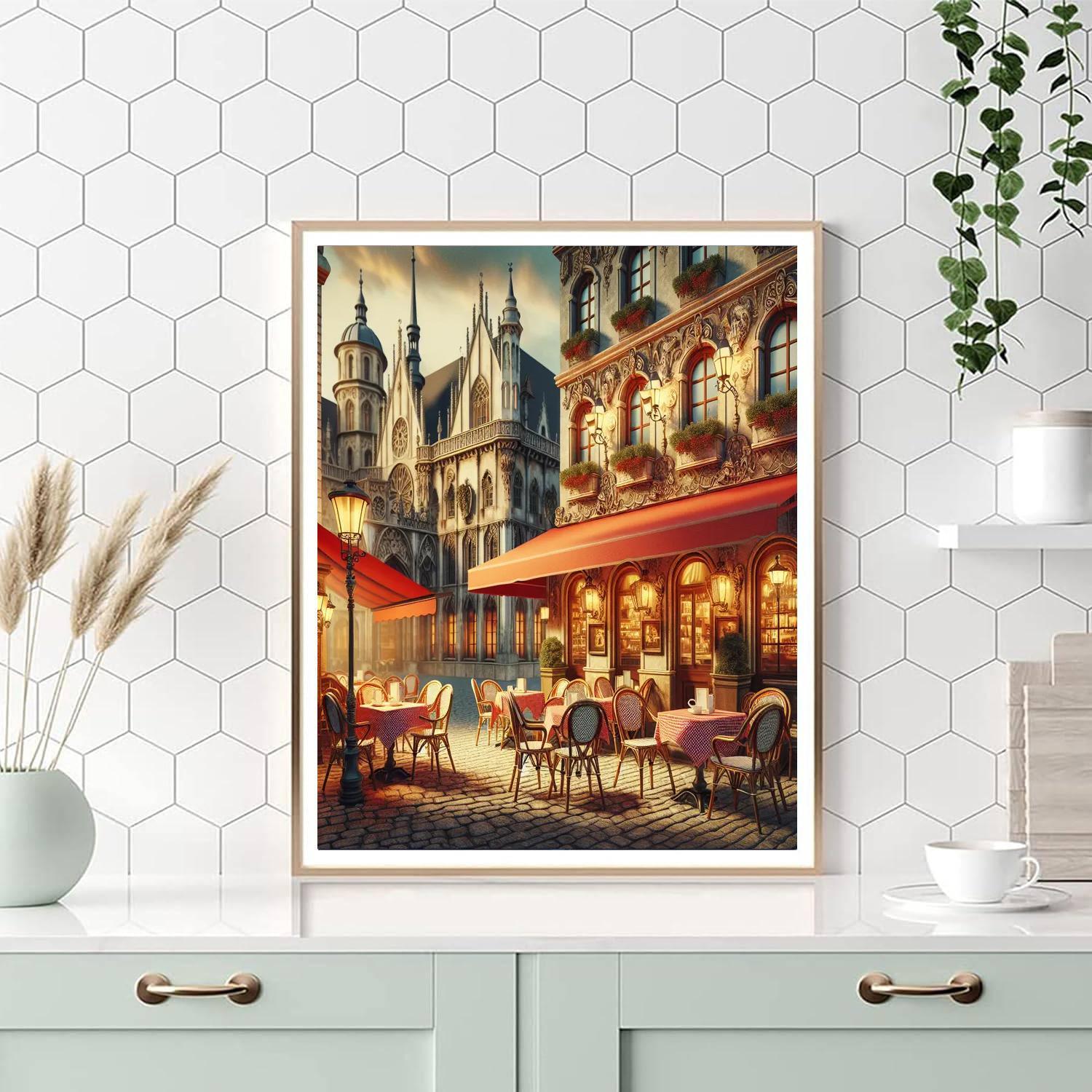 Quaint European Café Number Painting