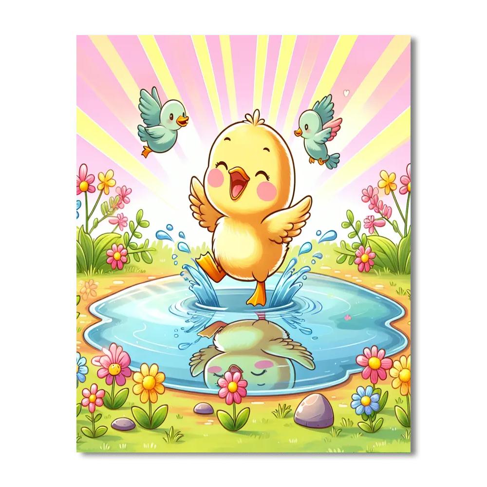 Playful Duckling Paint By Color
