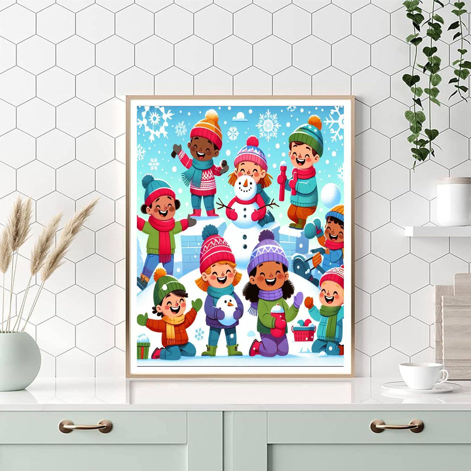 Playful Snow Day Number Painting
