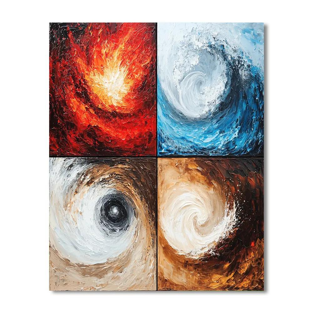 Michelangelo Inspired Elemental Convergence  Numbered Painting Kits