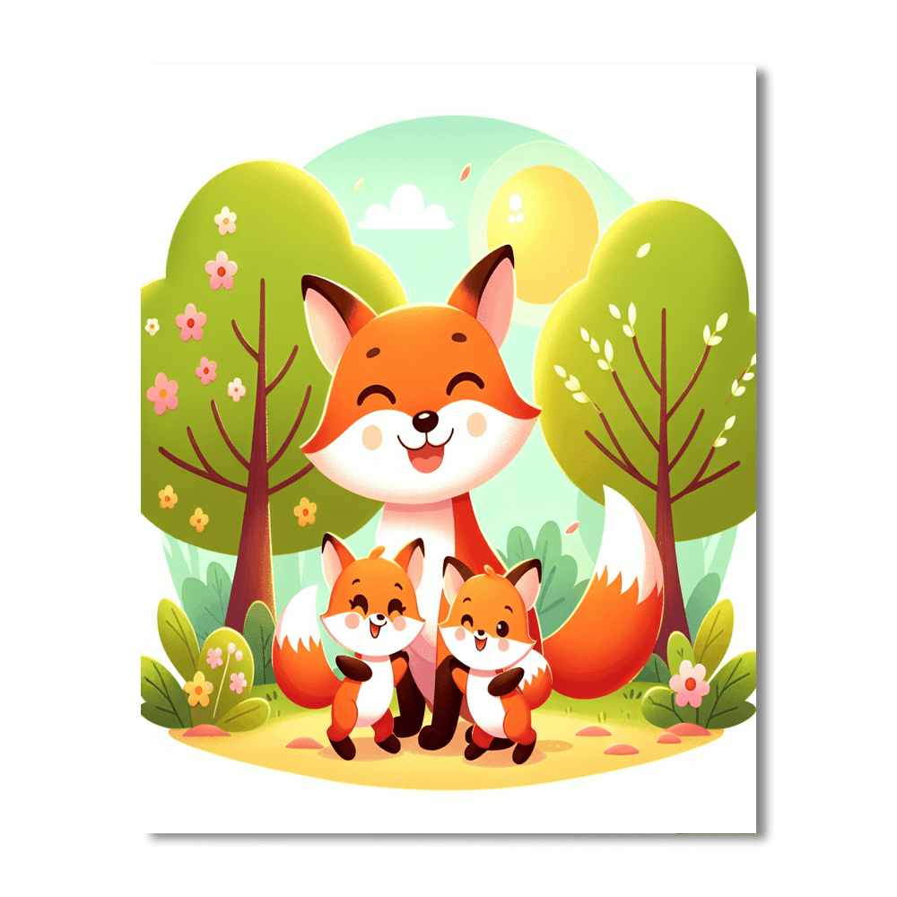 Friendly Fox Family Paint By Number