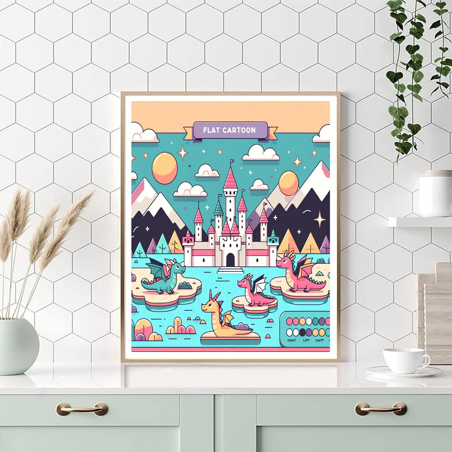 Dreamy Dragon Kingdom DIY Paint By Numbers