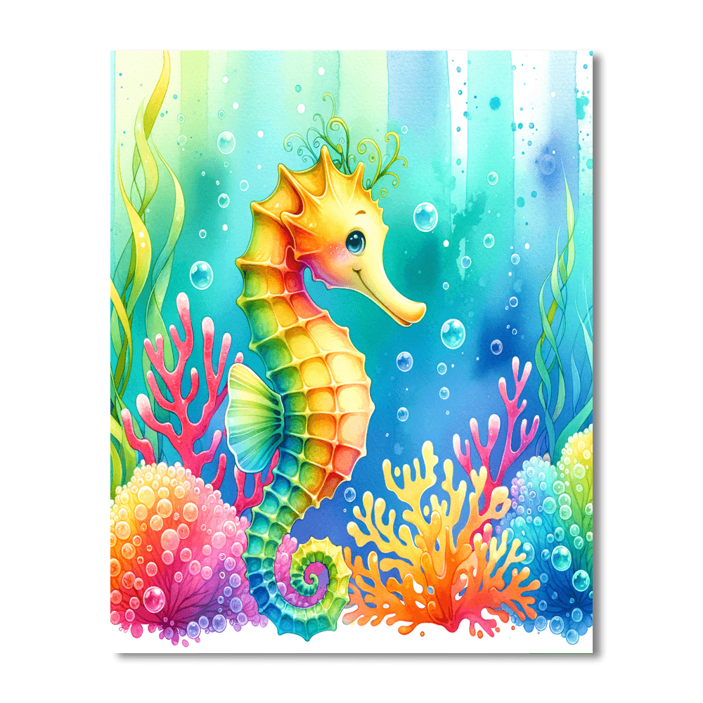 Playful Seahorse - DIY Painting By Numbers Kit