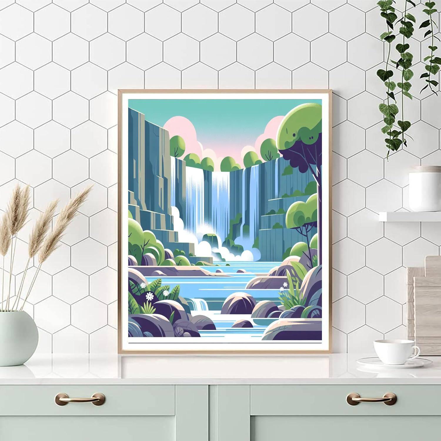 Wonderous Waterfalls Paint By Numbers Art
