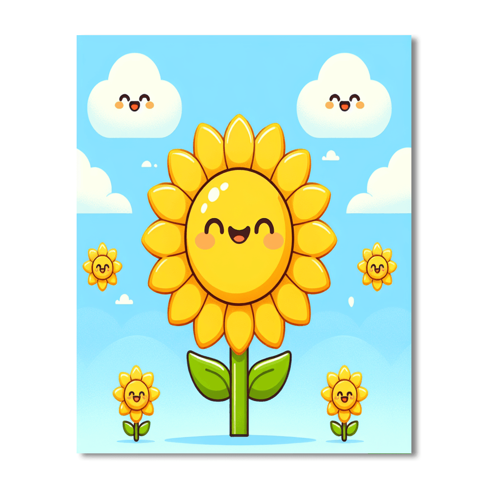 Merry Sunflower Number Painting