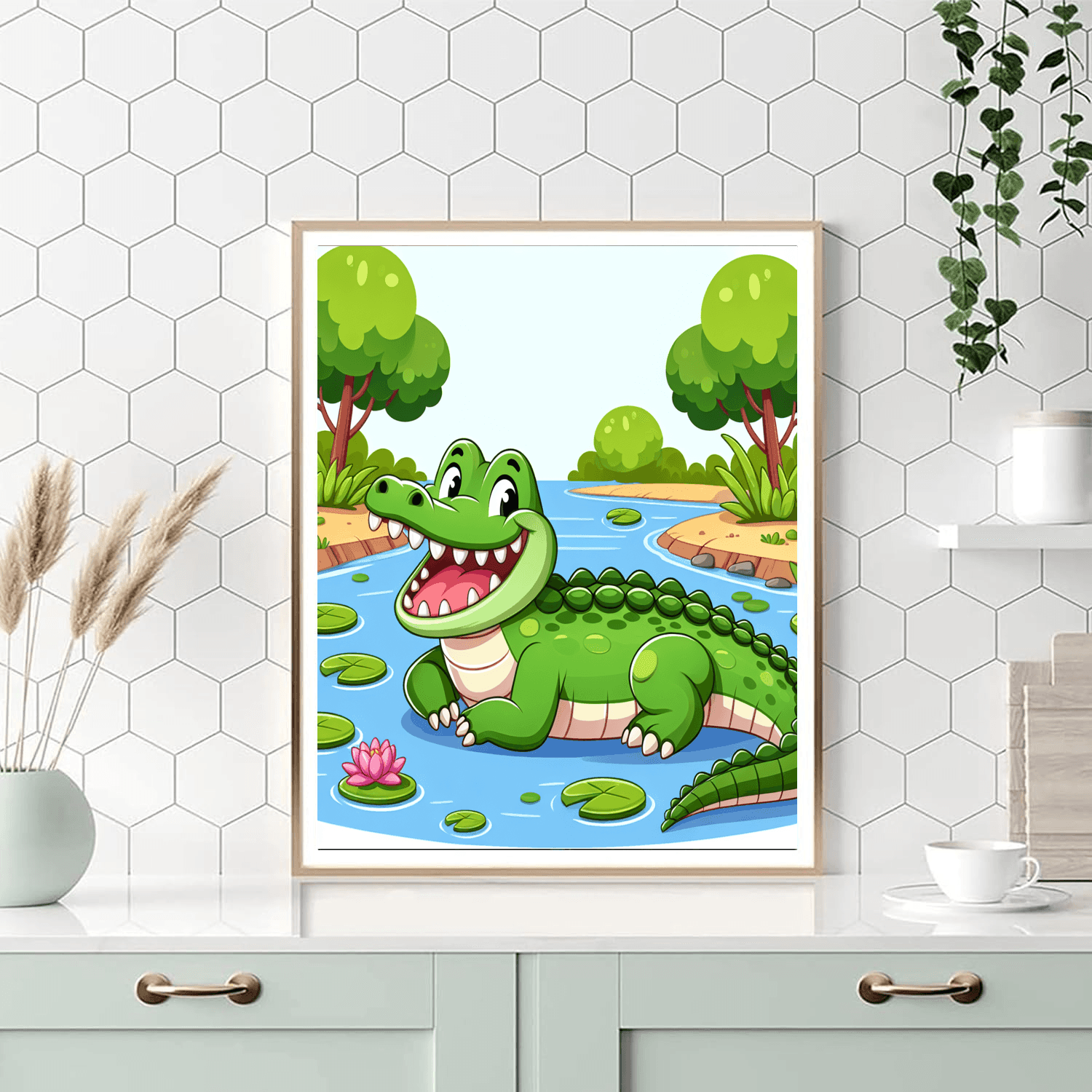 Gigantic Crocodile Number Painting