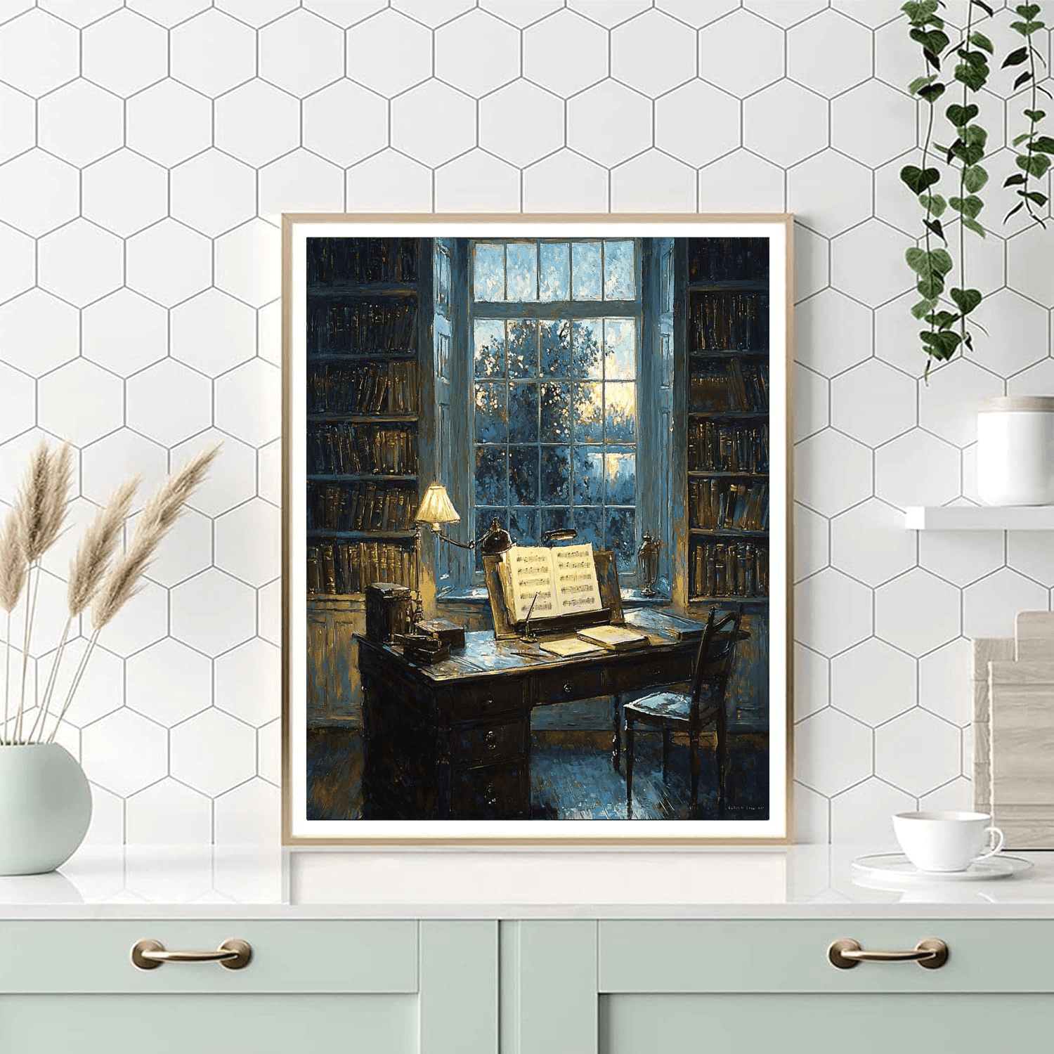 Johannes Vermeer Inspired Vermeer's Study In Blue  Painting By Numbers Kit