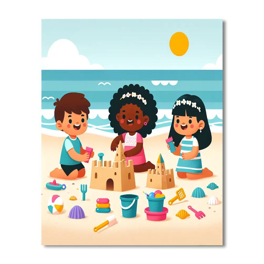 Sunny Sandcastle Soiree Numbered Painting Kits