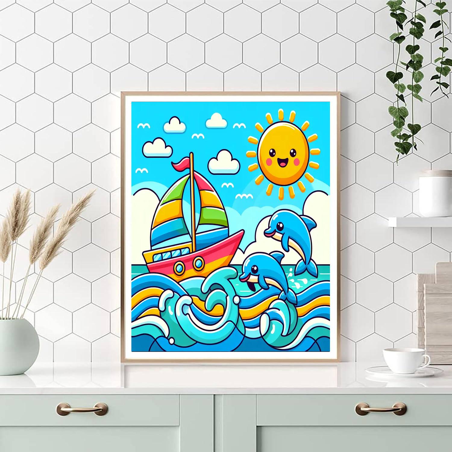 Sailing With Dolphins Numbered Painting Kits