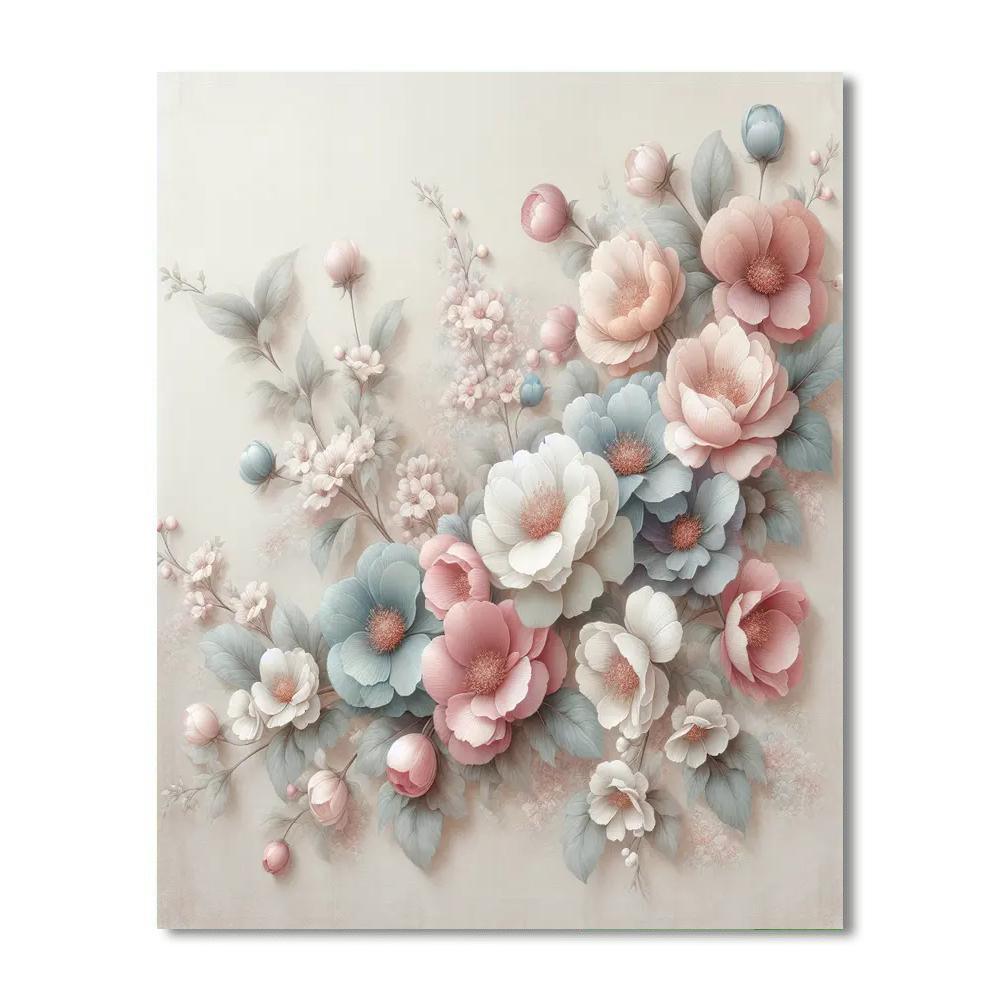 Delicate Floral Harmony Painting Number Kit