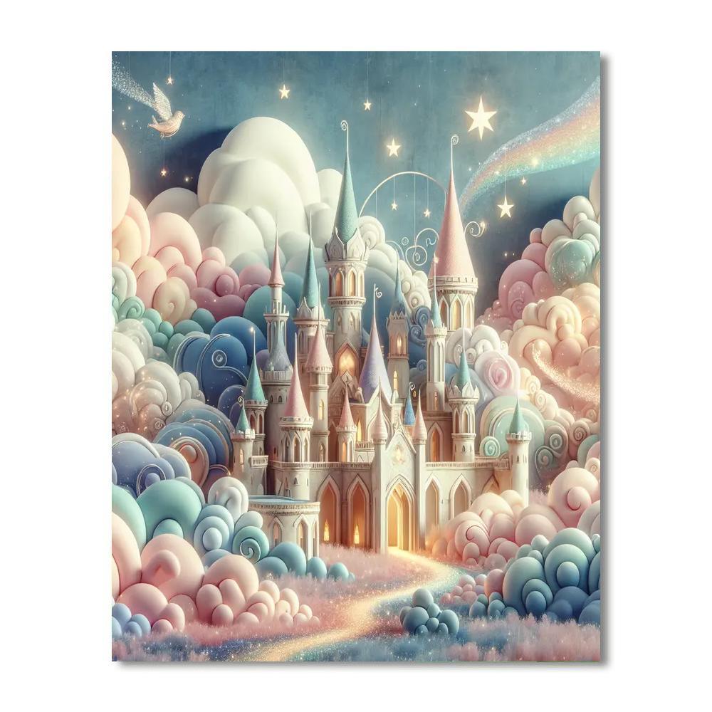 Mystical Castle In The Clouds Painting Number Kit