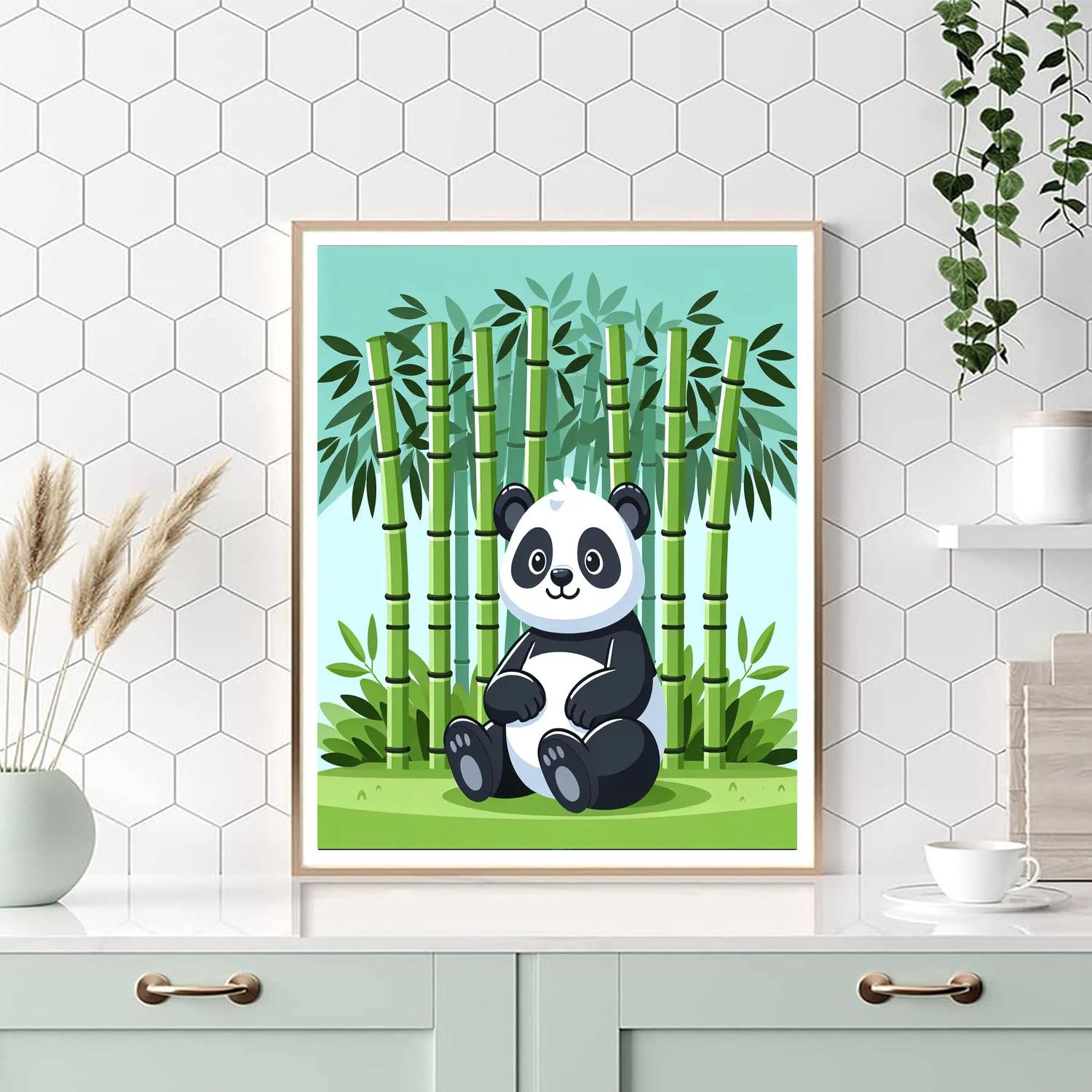 Charming Panda Bamboo Grove Painting By Numbers Kit