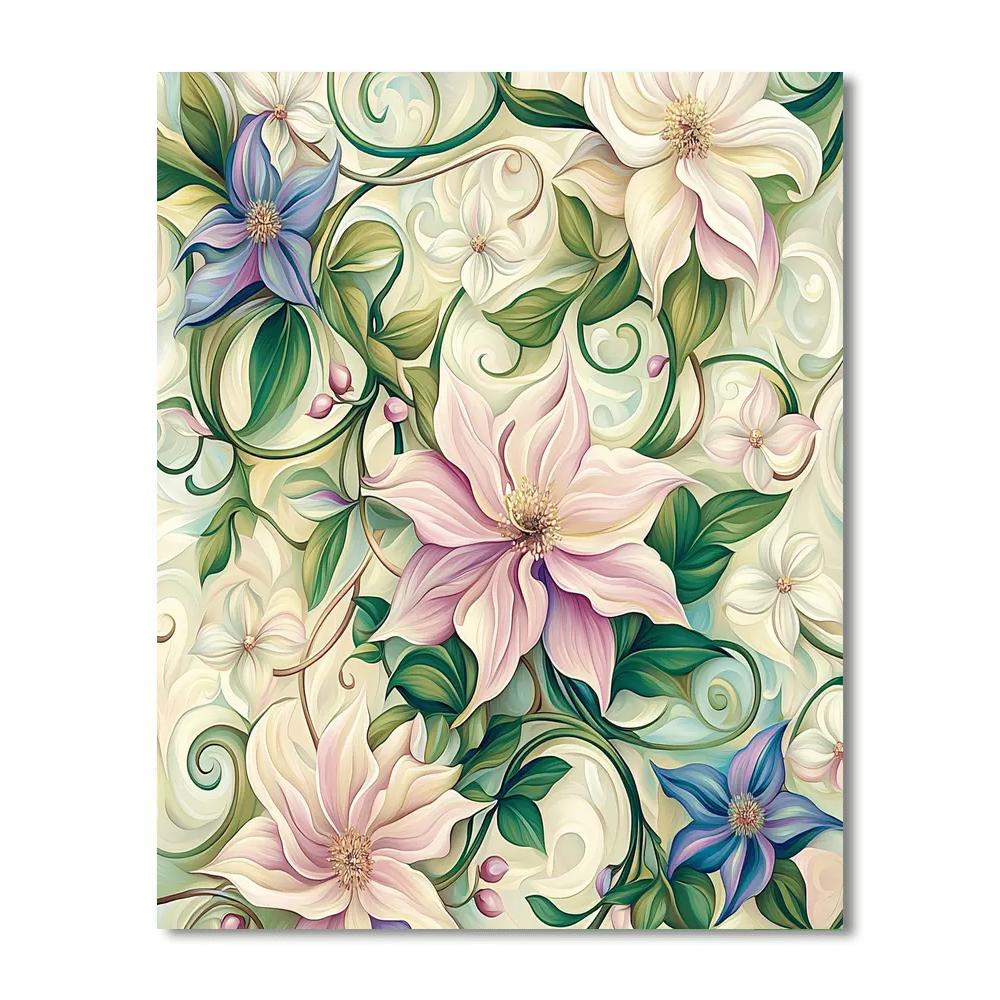 Alphonse Mucha Inspired Serenity In Blooms  Painting Number Kit