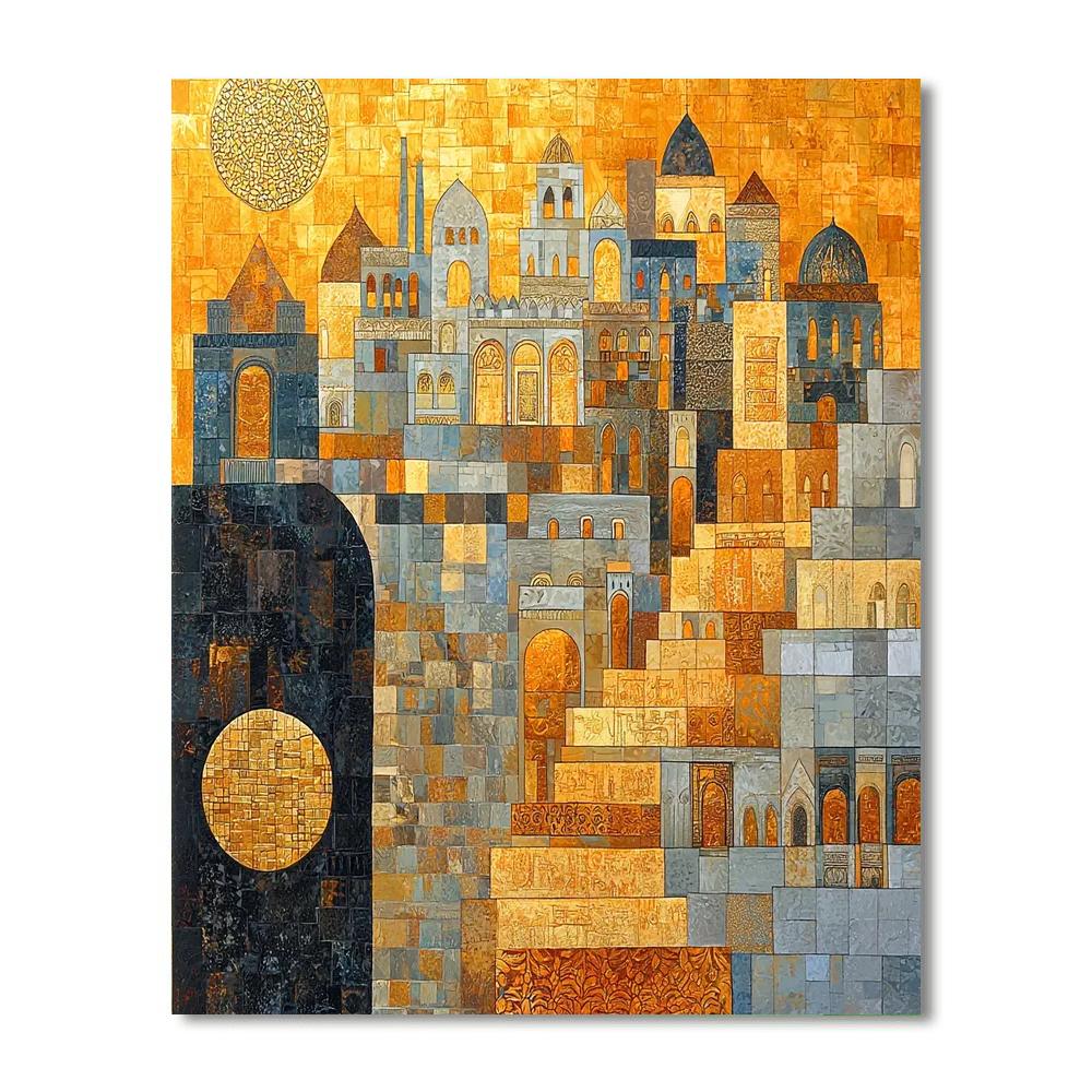 Gustav Klimt Inspired City Of Gold  Number Painting
