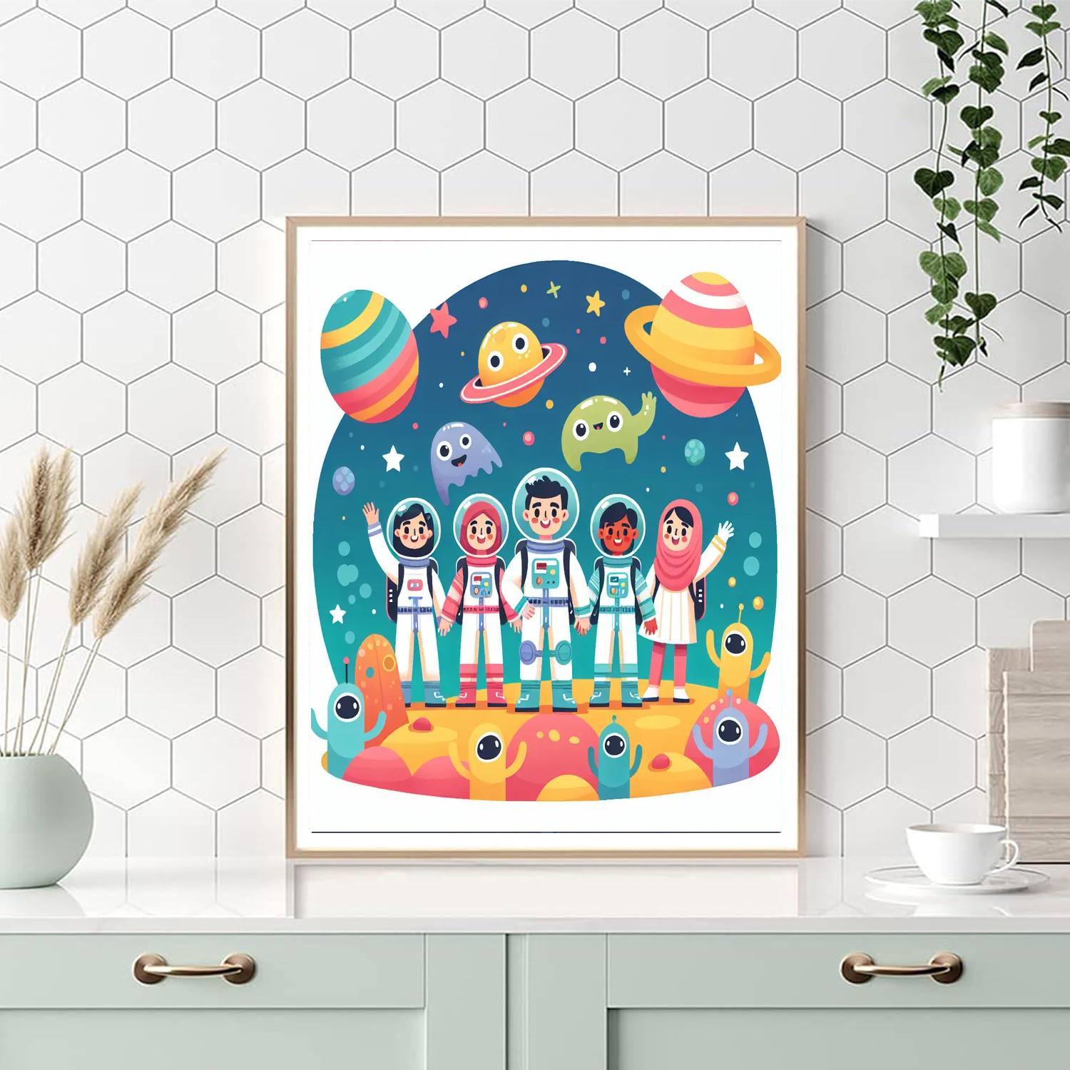 Galactic Friendship Voyage Paint By Numbers Art