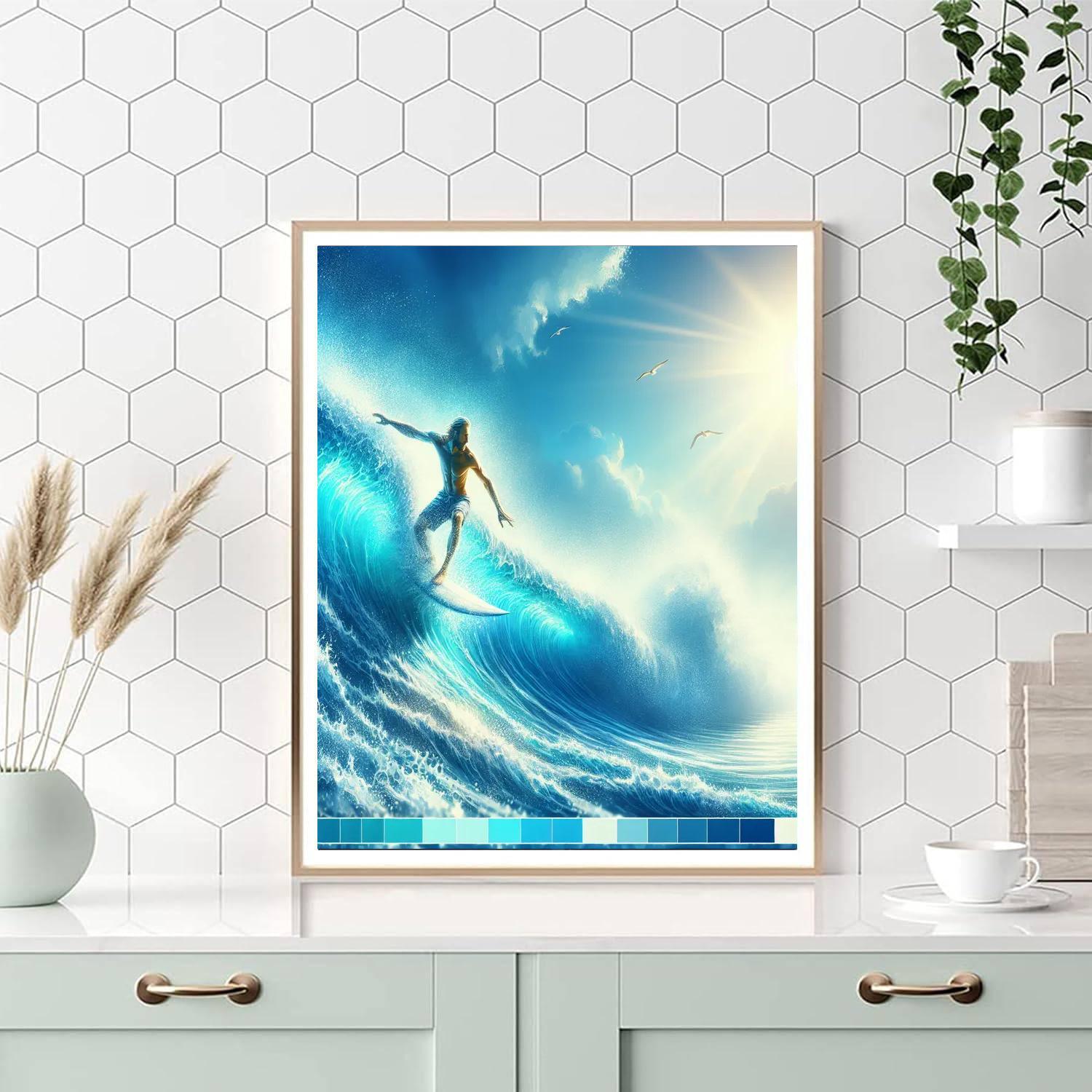 Dynamic Surfing Adventure Numbered Painting Kits