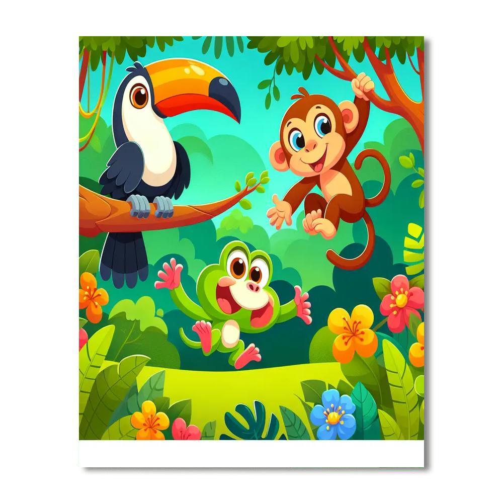 Rainforest Discovery Painting Number Kit