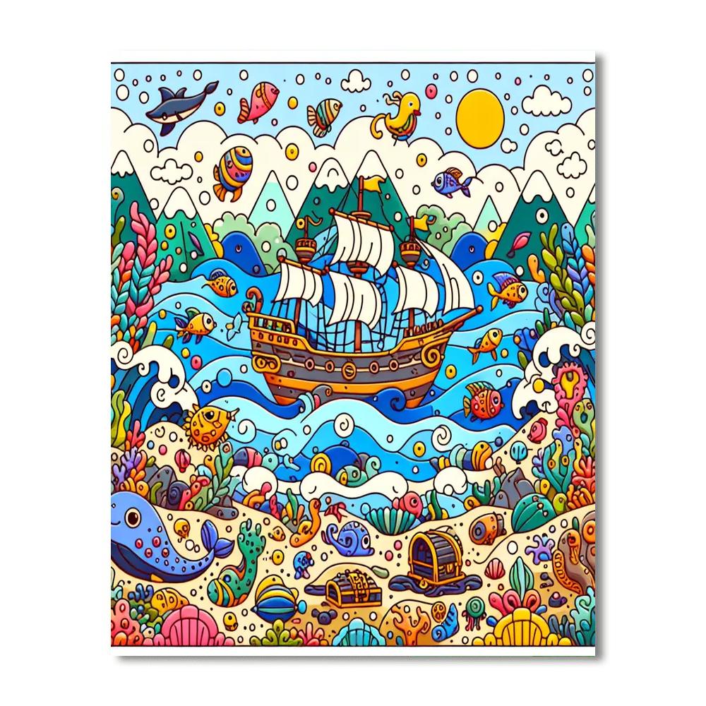 Ocean Treasure Voyage Paint By Numbers Kits