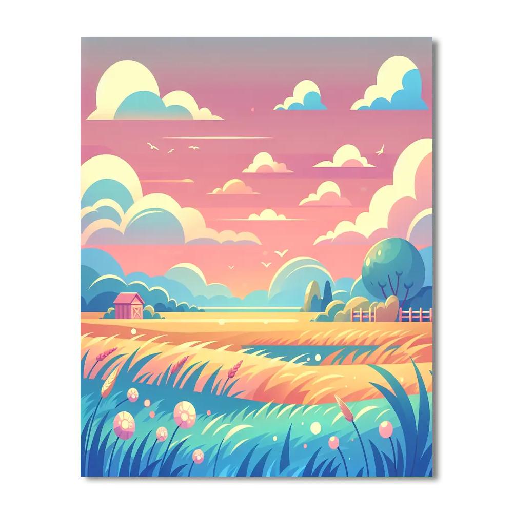 Peaceful Prairie Sky Paint By Numbers Art