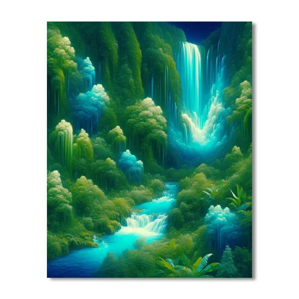 Enchanted Waterfall Retreat DIY Paint By Numbers