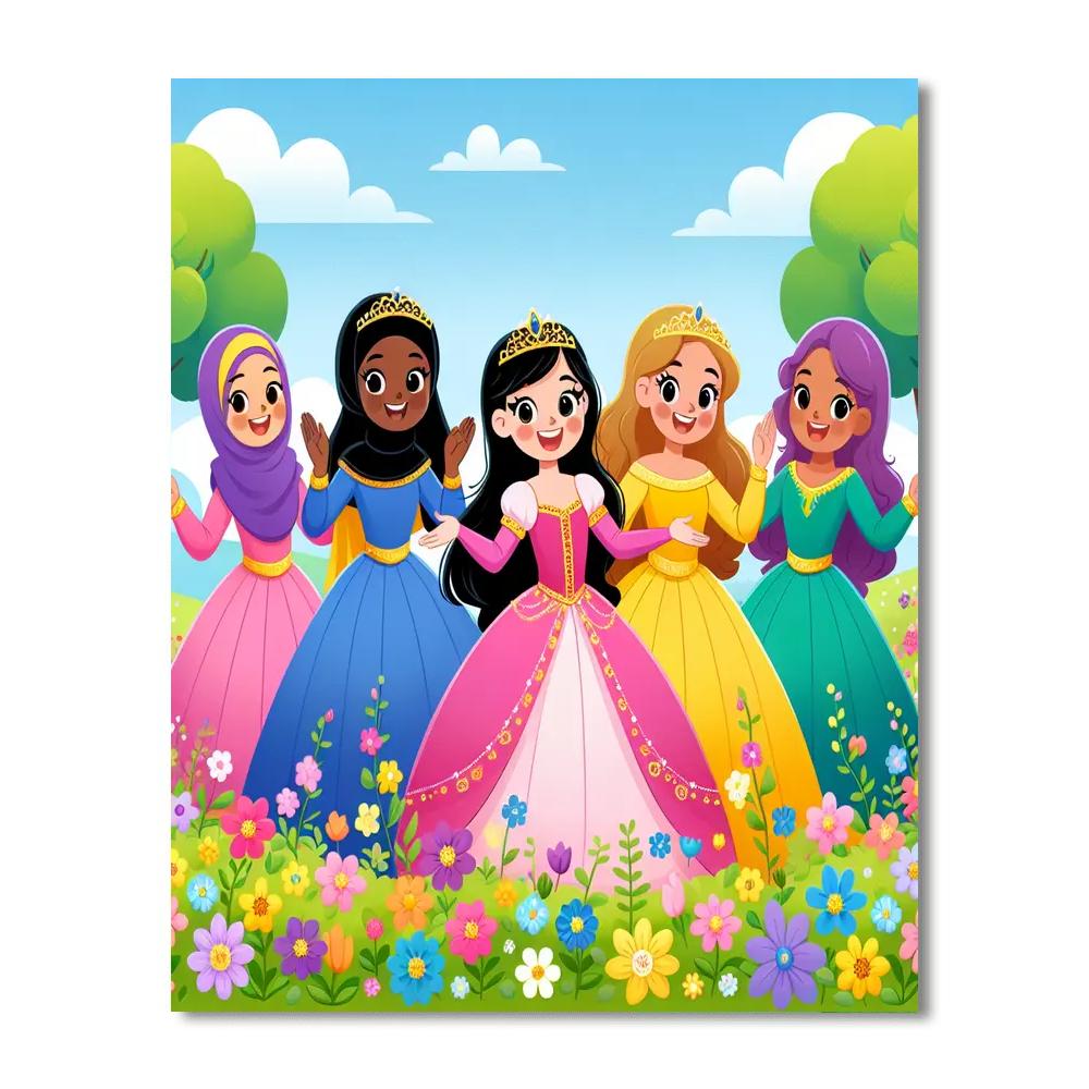 Playful Princesses Painting Number Kit