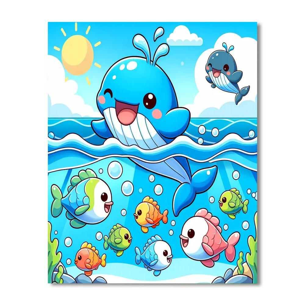 Bouncing Baby Whale Paint By Color