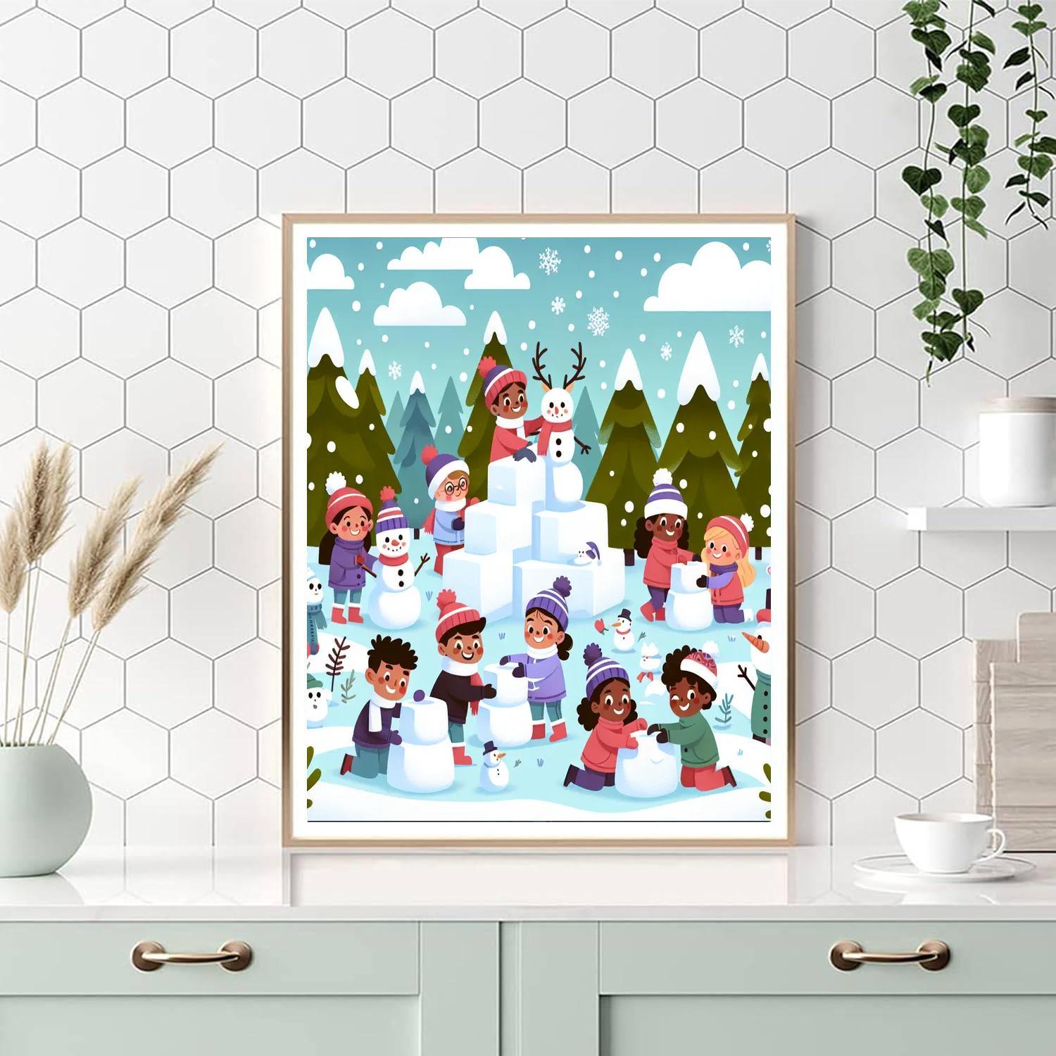 A Magical Winter Scene Paint By Number