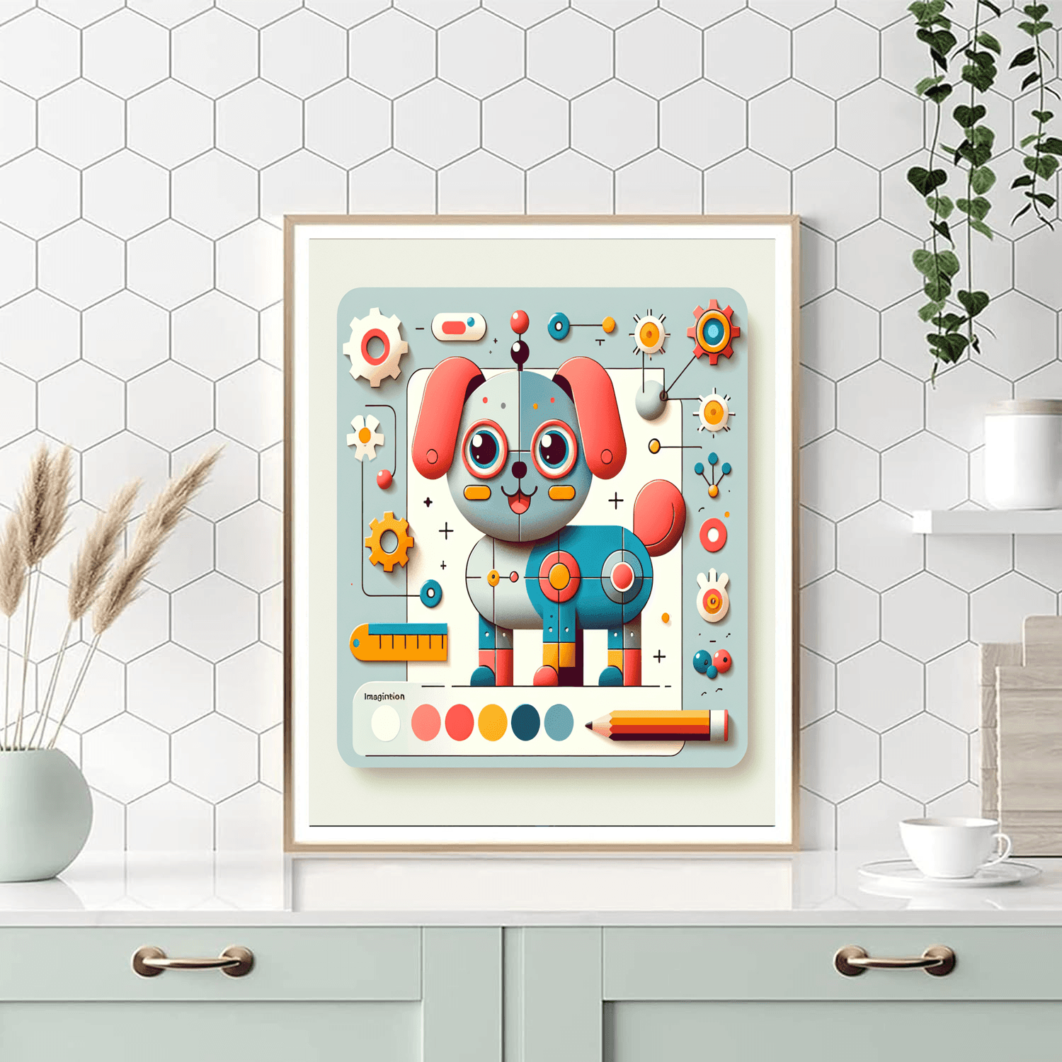 Friendly Robot Dog Paint By Numbers Kits