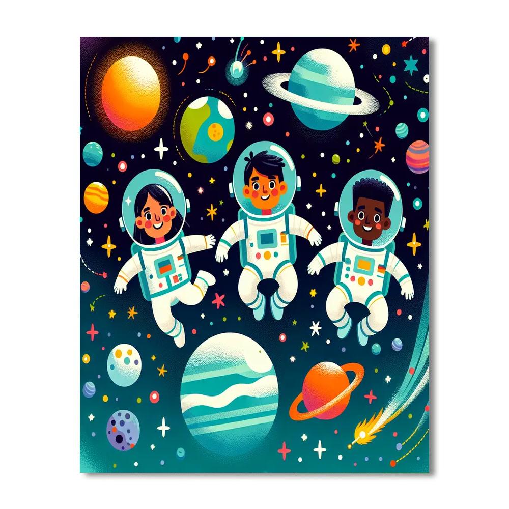 Joyful Journey To Space Paint By Numbers Art