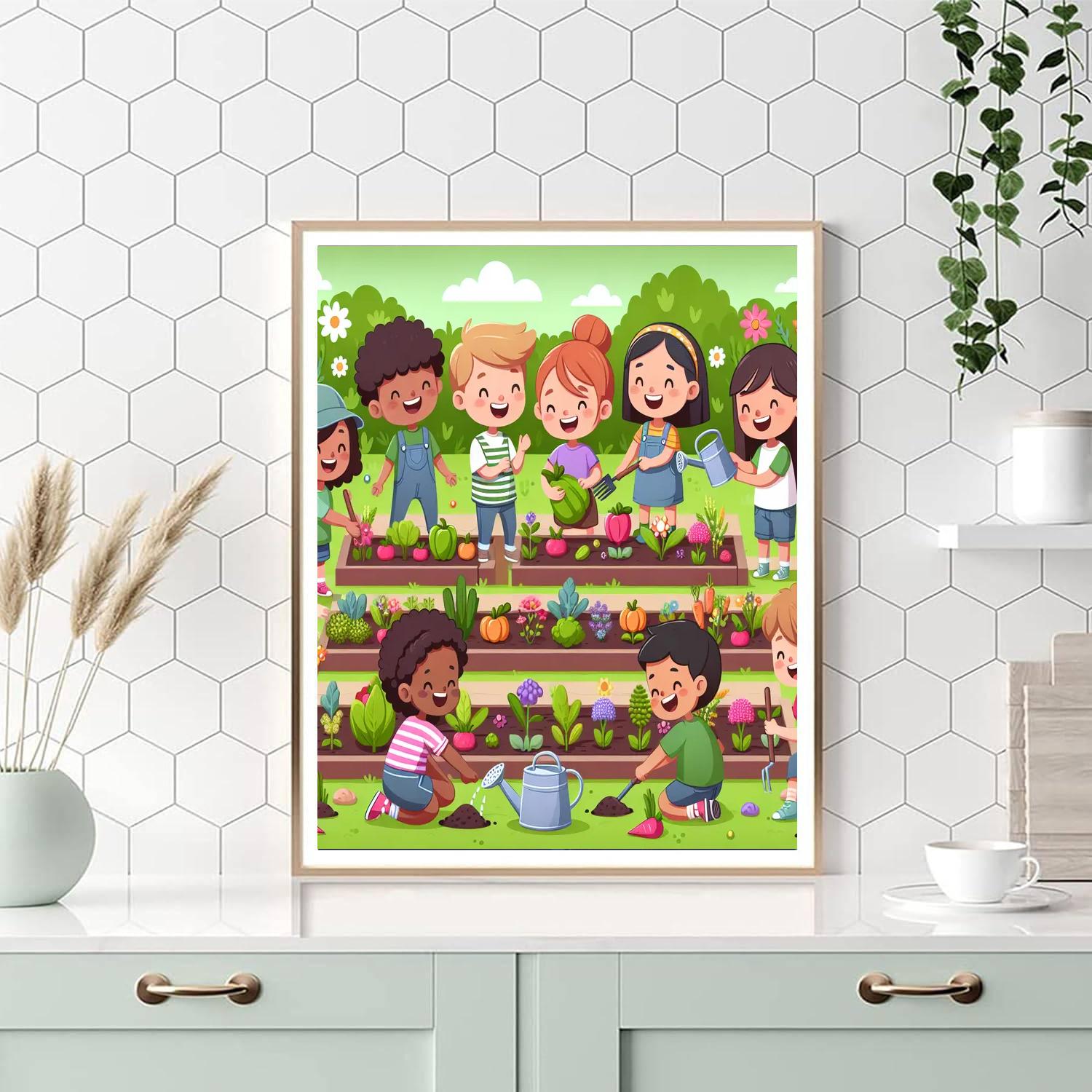 Caring Kids Community Garden Paint By Numbers Art