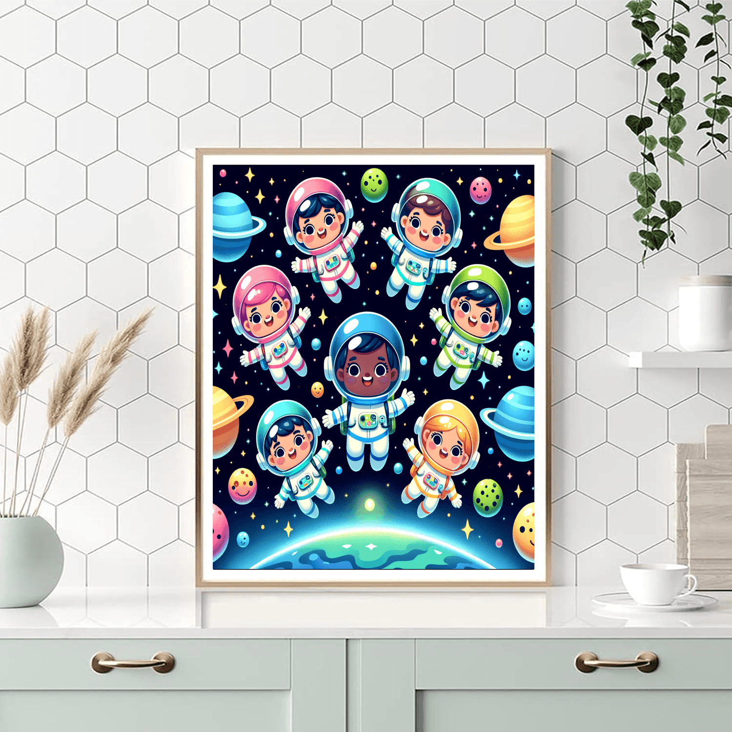 Joyful Space Explorers Painting By Numbers Kit