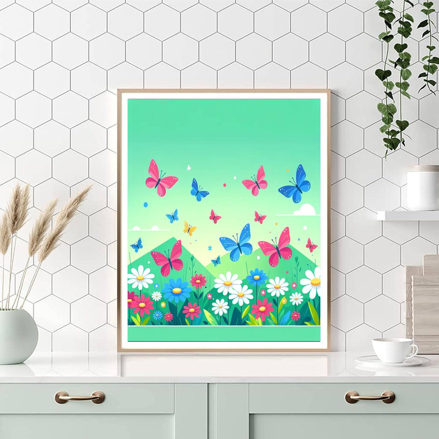 Bright Butterflies Paint By Numbers Art