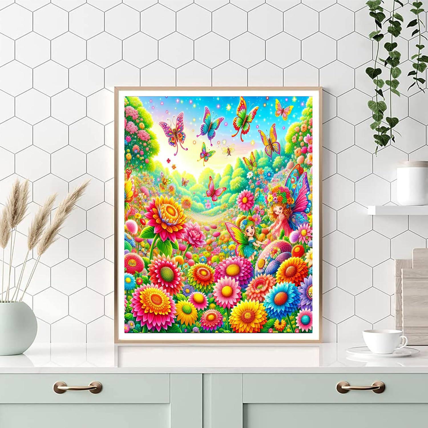 Joyful Fairytale Garden Number Painting