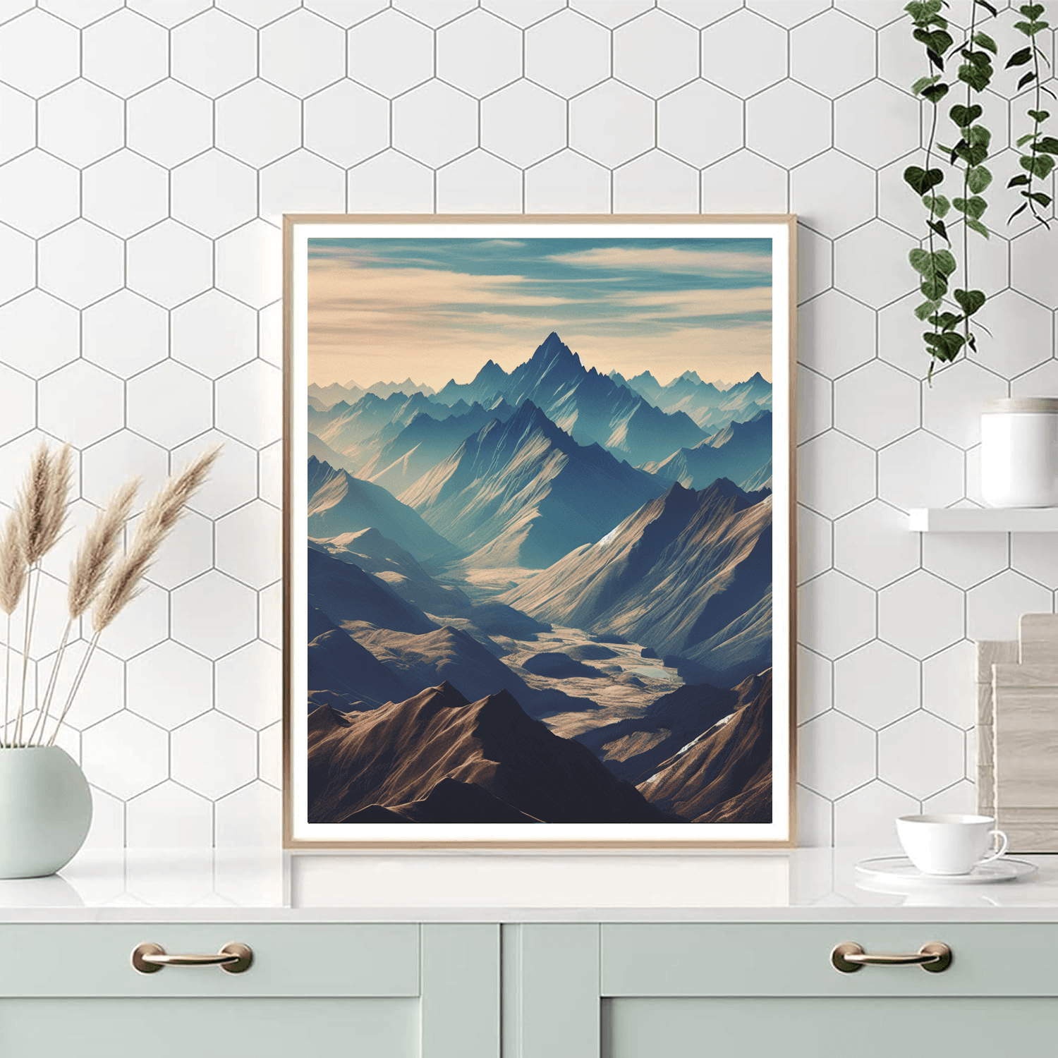 Ethereal Mountain Vista Number Painting