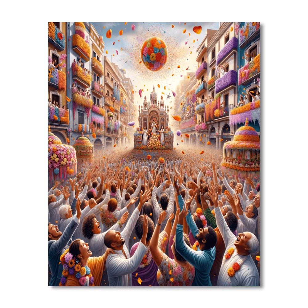 Battle Of The Flowers - Spain Paint By Number