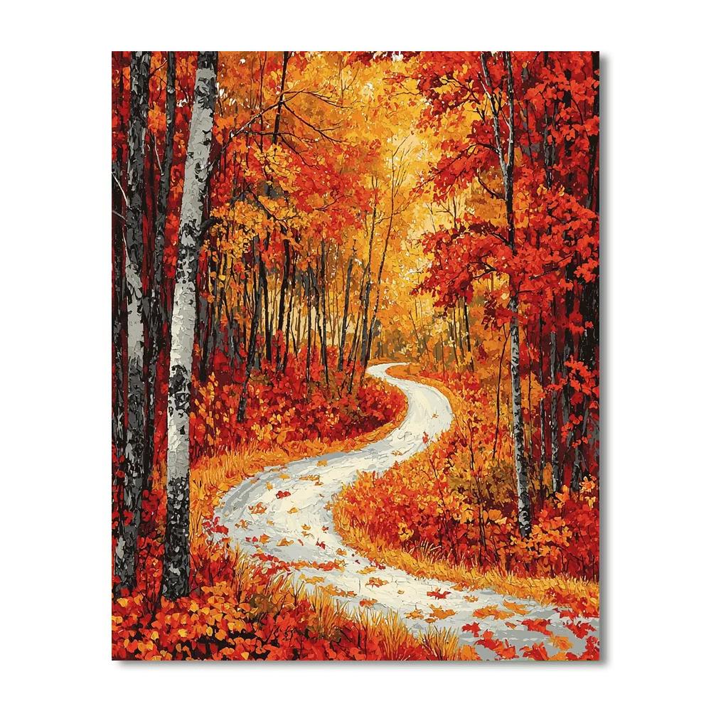 John Constable Inspired Pathway Through Autumn  Paint By Numbers Kits