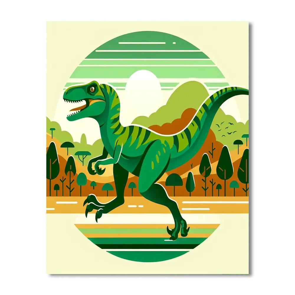 Vivid Velociraptor Paint By Number