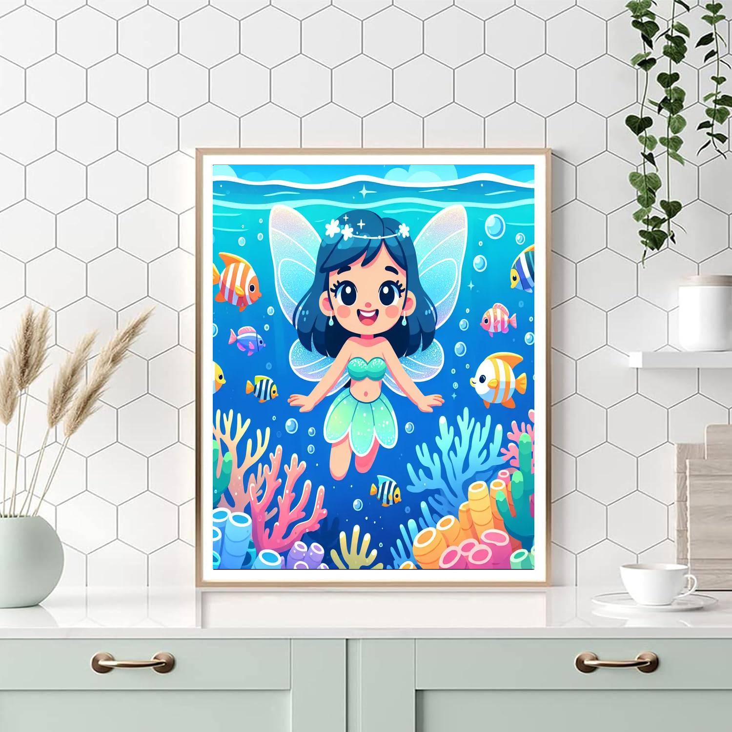 Underwater Fairy Adventure Painting Number Kit