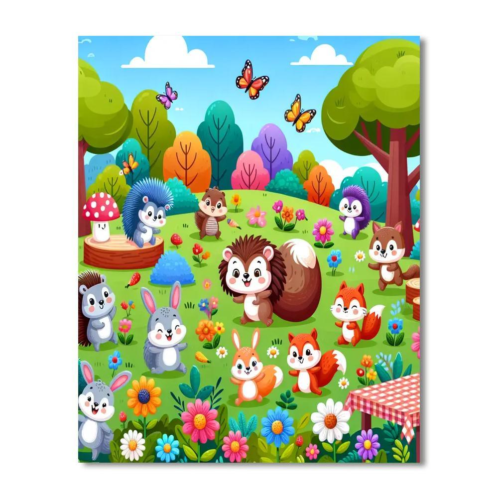 Charming Critter Colony Number Painting
