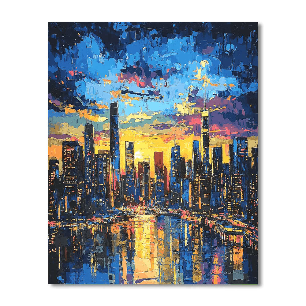 Contemporary Street Artist Inspired Melodic City Lights  Paint By Numbers Art
