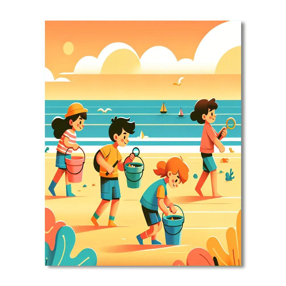 Seaside Scavenger Hunt Numbered Painting Kits