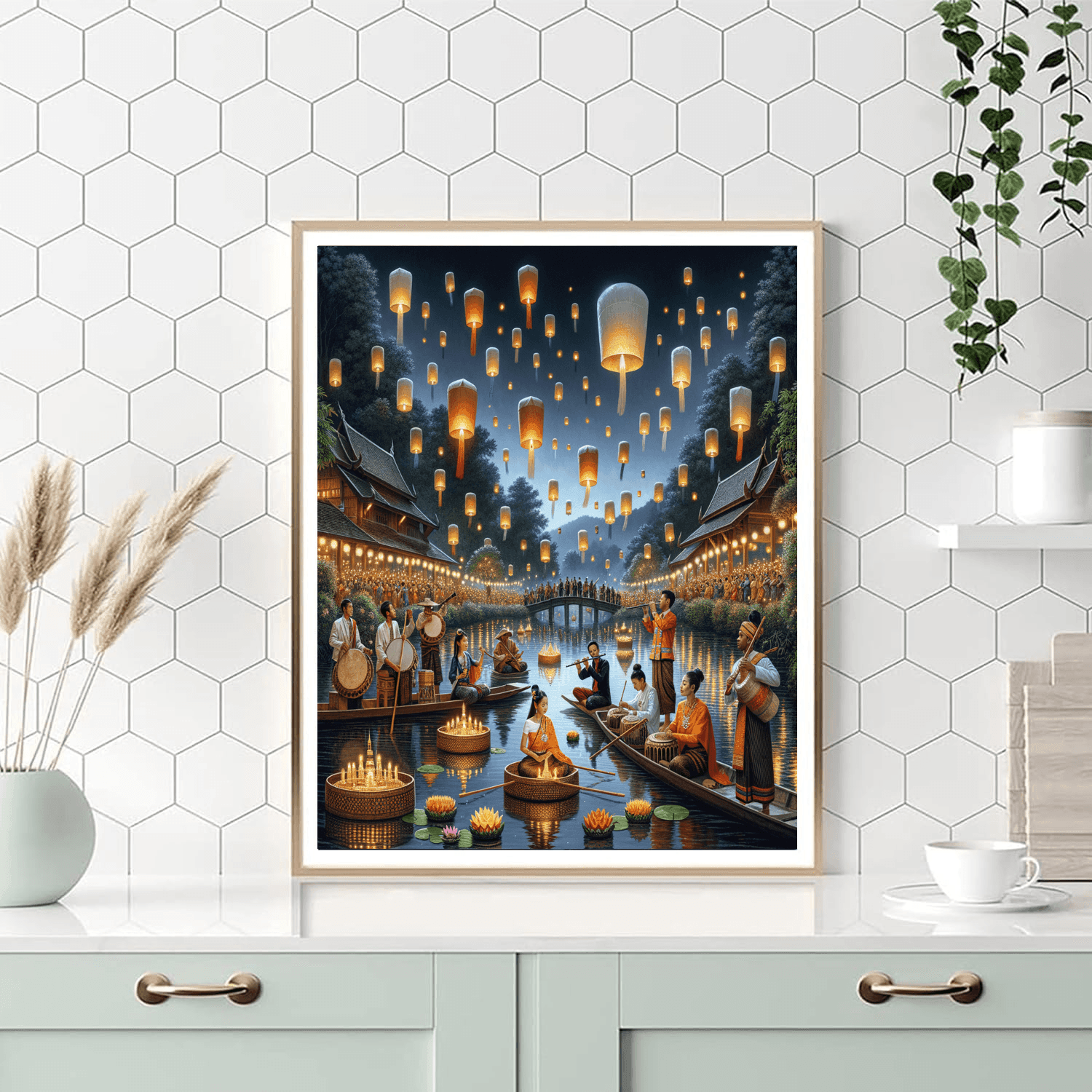 Yi Peng Lantern Festival - Chiang Mai Paint By Color