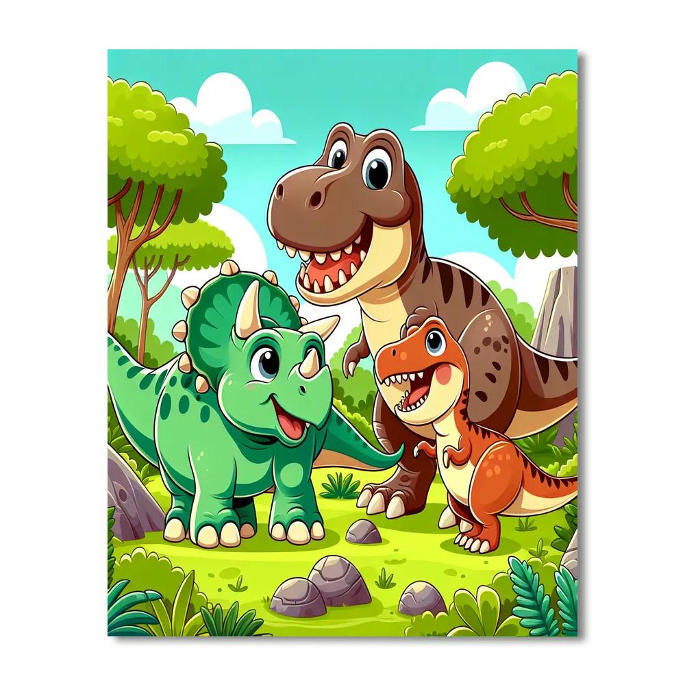 Dinosaur Playdate Painting Number Kit