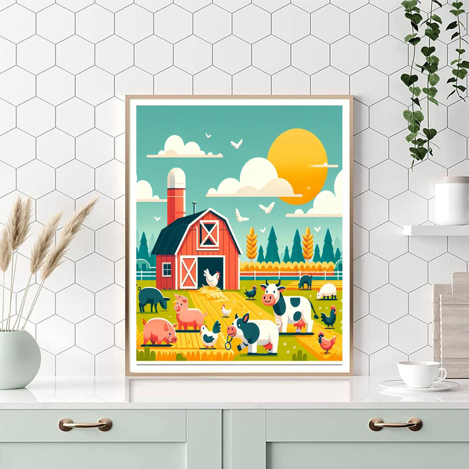 Adventurous Farmyard Friends Paint By Numbers Art