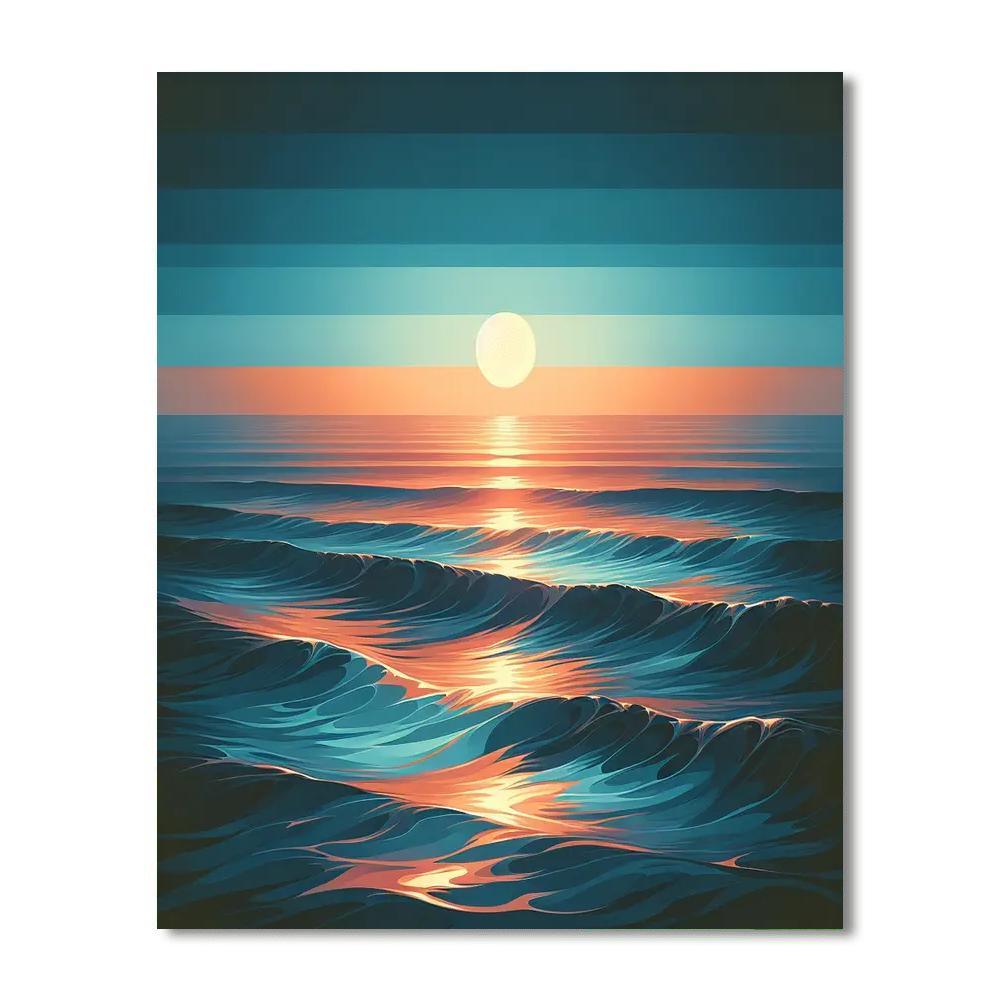 Serene Ocean Reflections DIY Paint By Numbers