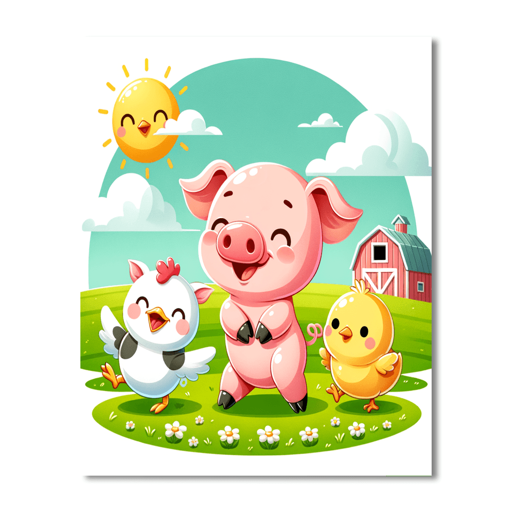 Adorable Baby Farm Animals Painting By Numbers Kit