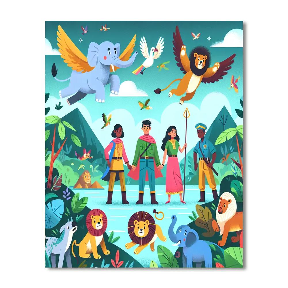 Safari Rescue Mission Painting Number Kit