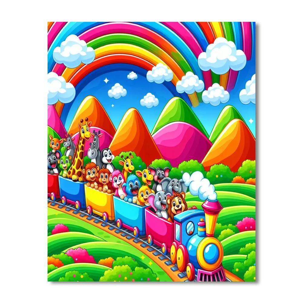 Cheerful Choo Choo Train Number Painting
